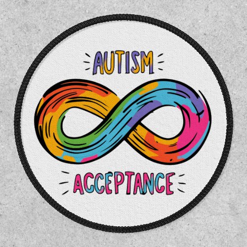 Autism Acceptance Colorful Rainbow Infinity Symbol Patch