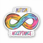 Autism Acceptance Colorful Rainbow Infinity Symbol Sticker