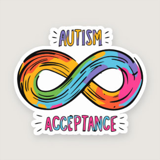 Autism Acceptance Colorful Rainbow Infinity Symbol Sticker
