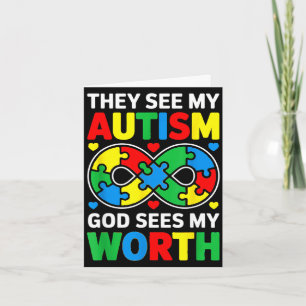 Autism acceptance for men women kids autism card