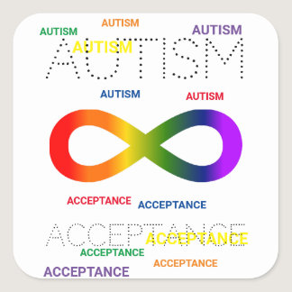 Autism Acceptance infinity dots Square Sticker