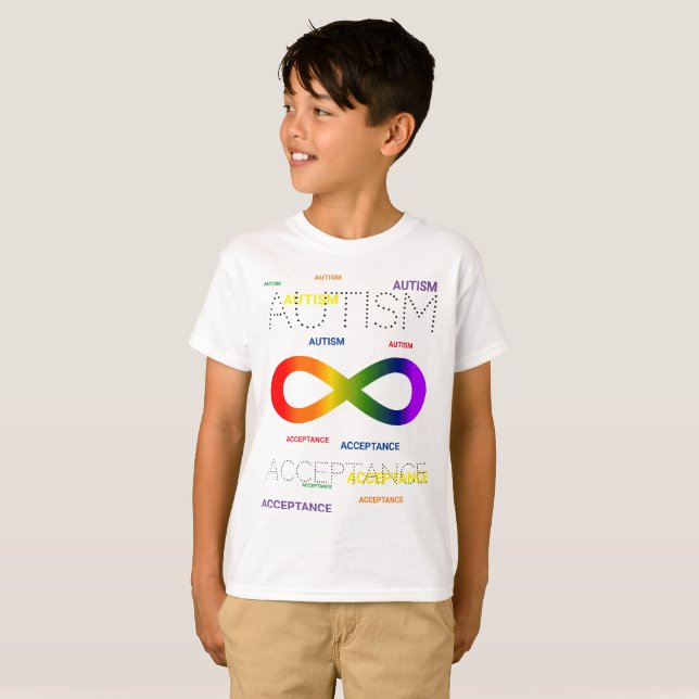 Autism Acceptance infinity dots T-Shirt (Front Full)