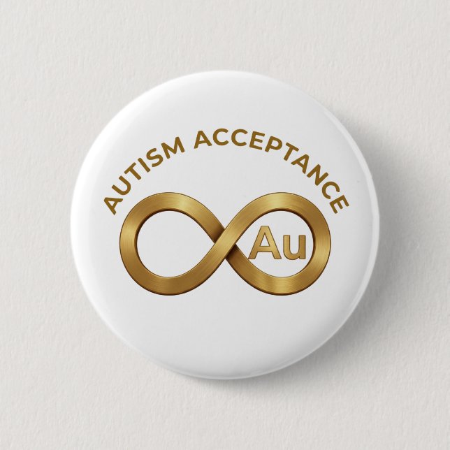 Autism Acceptance Infinity Symbol | Au Gold  Pin (Front)