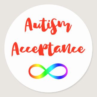 Autism Acceptance Infinity Symbol Classic Round Sticker