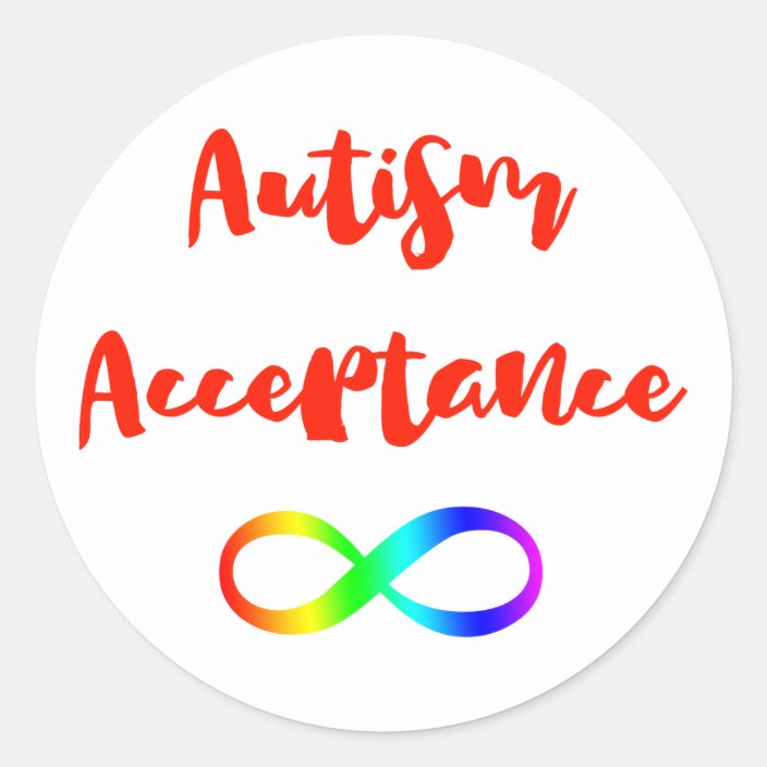 Autism Acceptance Infinity Symbol Classic Round Sticker | Zazzle.com