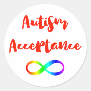 Autism Acceptance Infinity Symbol Classic Round Sticker