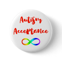 Autism Acceptance Infinity Symbol Pinback Button