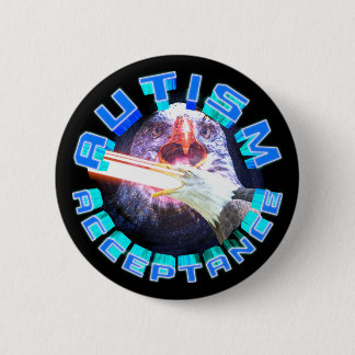 Autism Acceptance Laser Space Eagle Maxing Awesome Button