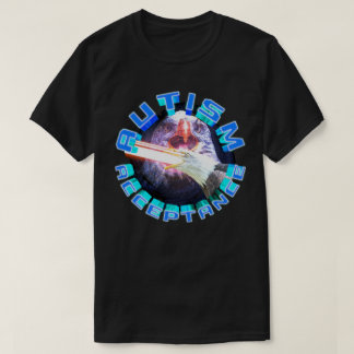 Autism Acceptance Laser Space Eagle Maxing Awesome T-Shirt