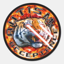 Autism Acceptance Laser Tiger With Explosion