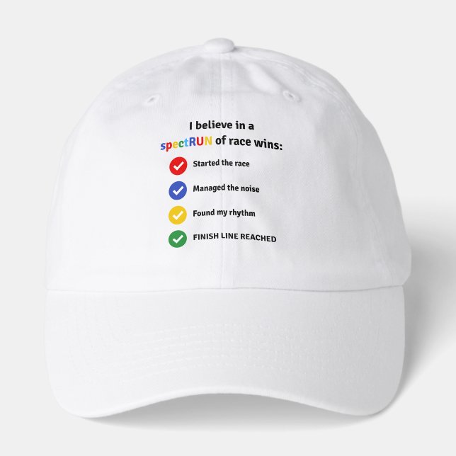 Autism Acceptance Month Autistic Runner Inclusive  Hat (Front)