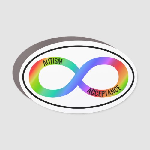 Autism Acceptance Oval Car Magnet