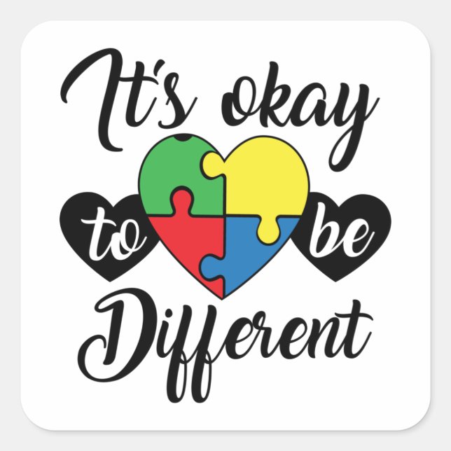 Autism Acceptance Print Square Sticker (Front)