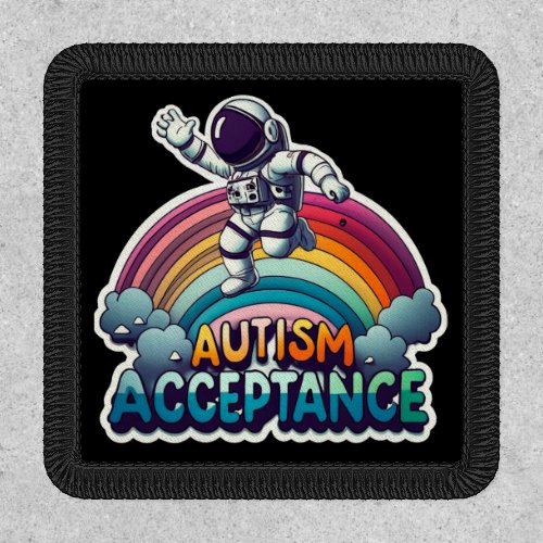 Autism Acceptance Rainbow Astronaut Patch