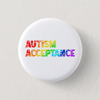 “Autism Acceptance” Rainbow Colored Text Button