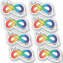 Autism Acceptance Rainbow Infinity 6 Pack Sticker