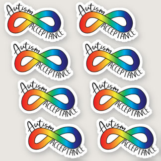 Autism Acceptance Rainbow Infinity 6 Pack Sticker