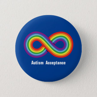 Autism Acceptance Rainbow Infinity Button