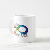 Autism Acceptance Rainbow Infinity Symbol Coffee Mug (Front Left)