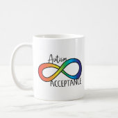 Autism Acceptance Rainbow Infinity Symbol Coffee Mug (Left)