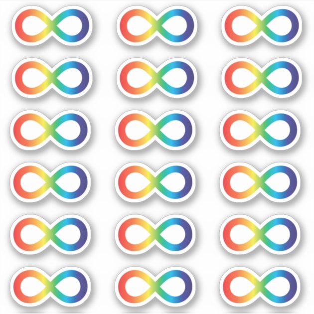 Autism Acceptance Rainbow Infinity Symbol Pack Sticker | Zazzle