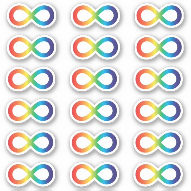 Autism Acceptance Rainbow Infinity Symbol Pack Sticker (Front)