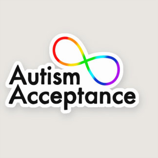 “Autism Acceptance” Rainbow Infinity Symbol Sticker