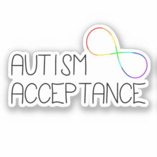 “Autism Acceptance” Rainbow Infinity Symbol Sticker
