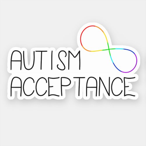 Autism Acceptance Rainbow Infinity Symbol Sticker