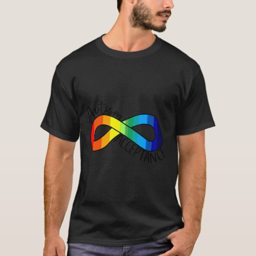 Autism Acceptance Rainbow Infinity Symbol T_Shirt
