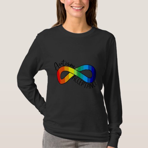 Autism Acceptance Rainbow Infinity Symbol T_Shirt