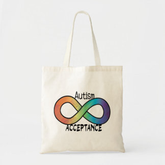 Autism Acceptance Rainbow Infinity Symbol Tote Bag