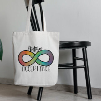 Autism Acceptance Rainbow Tote Bag