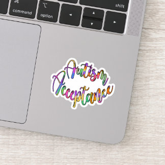 Autism Acceptance Rainbow Typography Sticker