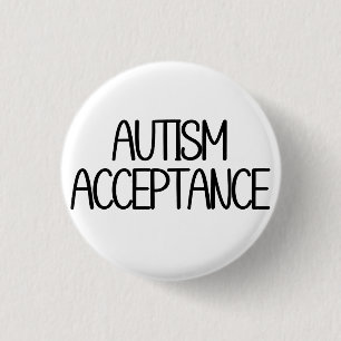 Autism Acceptance Simple Basic Black Text Button