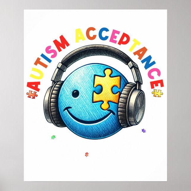 autism acceptance smiley  poster (Front)