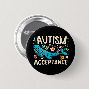 Autism Acceptance Whale Button