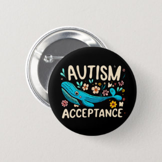 Autism Acceptance Whale Button