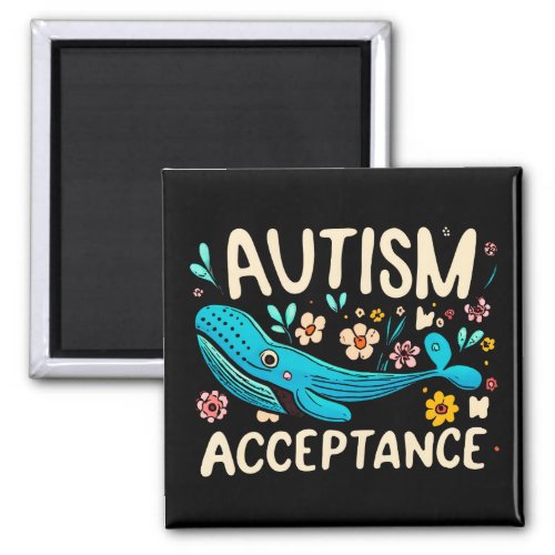 Autism Acceptance Whale Magnet