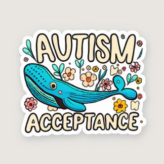 Autism Acceptance Whale Sticker
