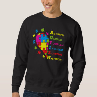 Autism Acronym And Puzzle Piece Autism Awareness H Sweatshirt