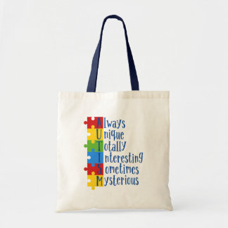 Autism acronym awareness tote bag