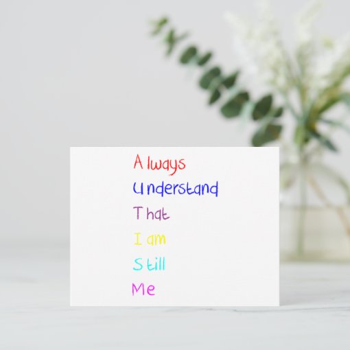 Autism Acrostic Poem Crayon Postcard Zazzle