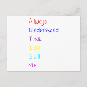 Autism Acrostic Poem Crayon Postcard