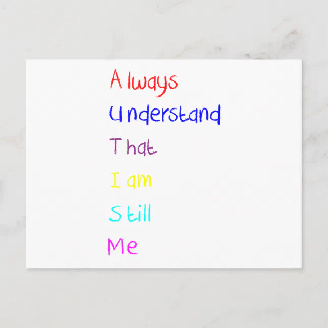 Autism Acrostic Poem Crayon Postcard | Zazzle