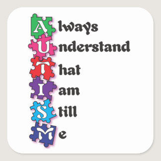 Autism Acrostic Poem Square Sticker