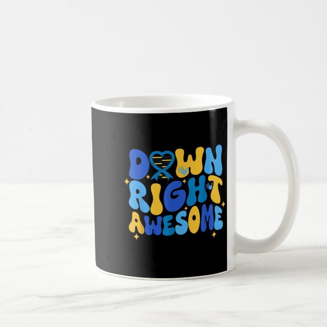 Autism adhd down syndrome awareness 321 down right coffee mug (Right)
