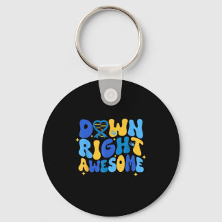 Autism adhd down syndrome awareness 321 down right keychain