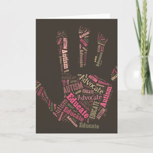Autism Advocate  and Educate Note Card Hand GTK