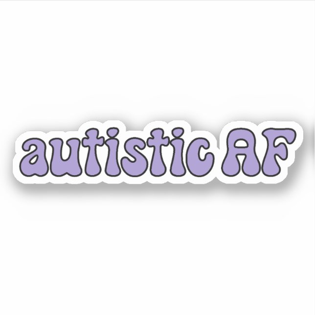 autism AF Simple Purple Typography Sticker (Front)